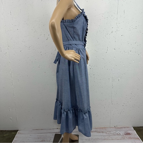 Vintage You Babes II by Fritzi Size 11 Chambray Blue Midi Sun Dress - Picture 8 of 13